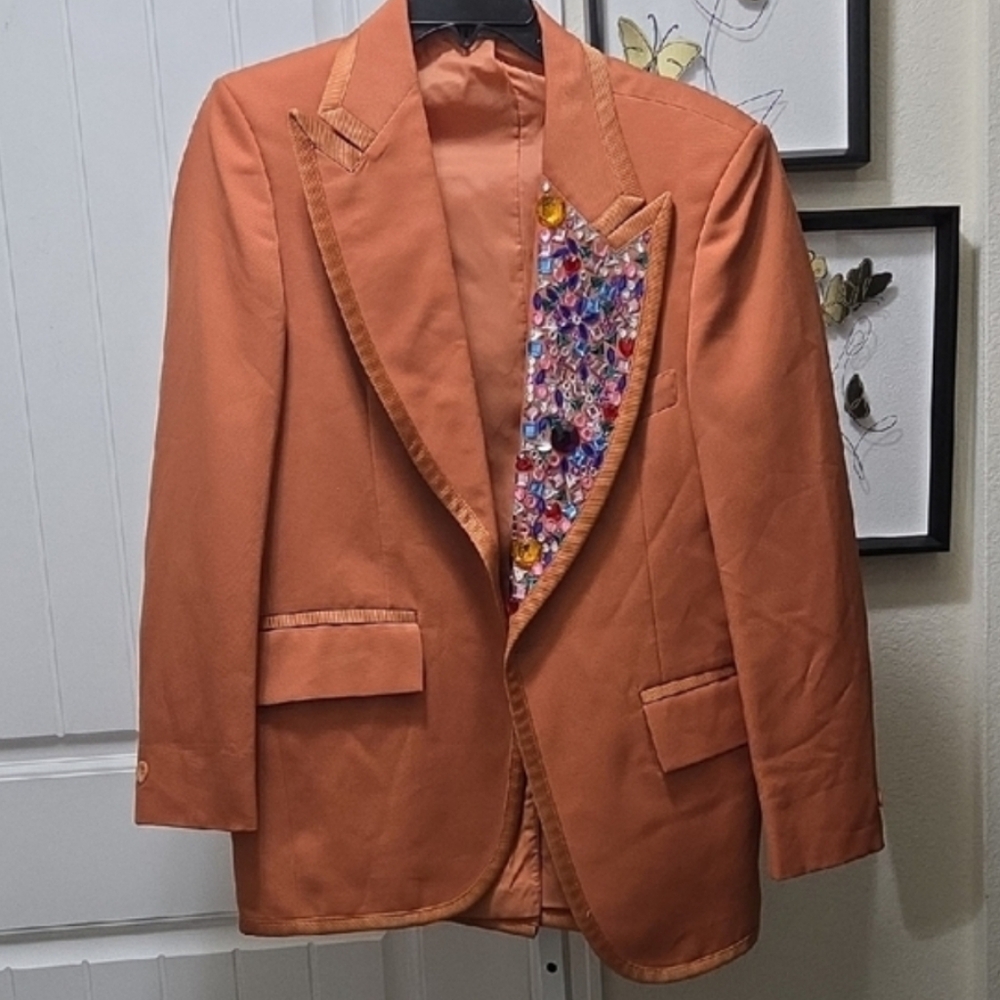 After Six Upcylced Vibrant Orange Blazer - Picture 1 of 4
